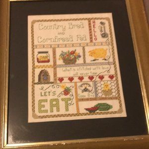 VINTAGE  EMBROIDERY PIECE IN A FRAME